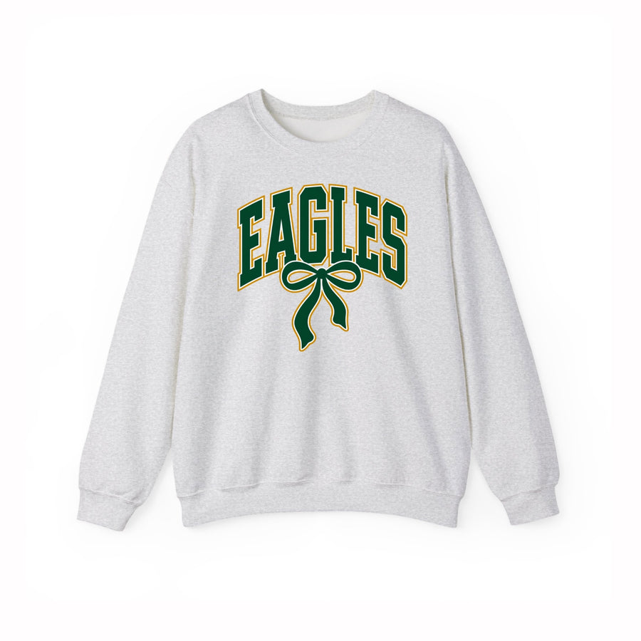GlenOak Eagles bow varsity ash gray Gildan crewneck sweatshirt