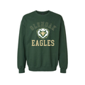 Forest green GlenOak Eagles crewneck sweatshirt with GlenOak Eagles mascot graphic