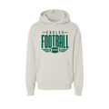 GlenOak Eagles Football oversized hoodie in ivory with green football graphic