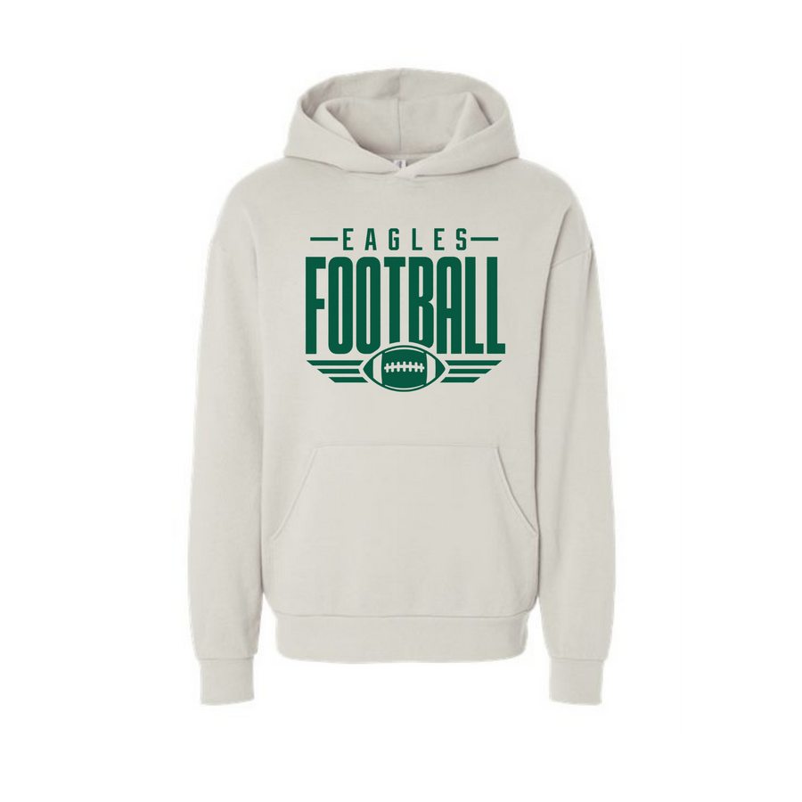 GlenOak Eagles Football oversized hoodie in ivory with green football graphic