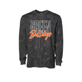 Green Bulldogs black camo long sleeve with GREEN and Bulldogs script graphic