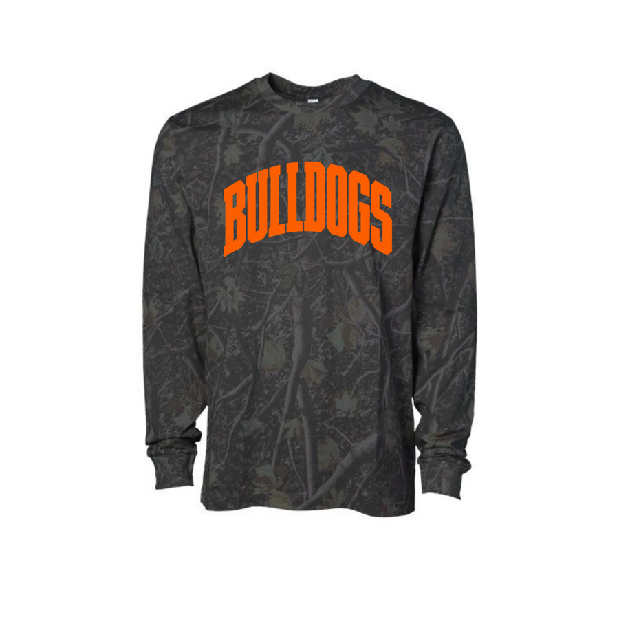 Green Bulldogs Varsity Black Camo Long Sleeve