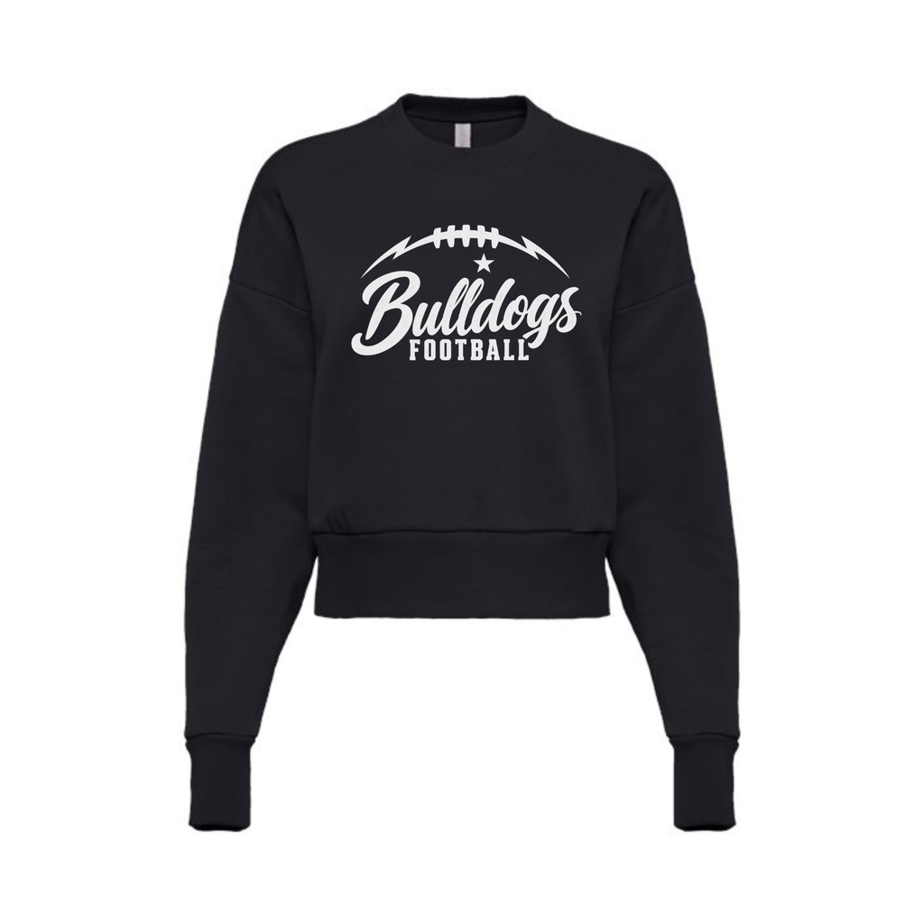 Green Bulldogs Football women's oversized heavyweight crewneck sweatshirt in black