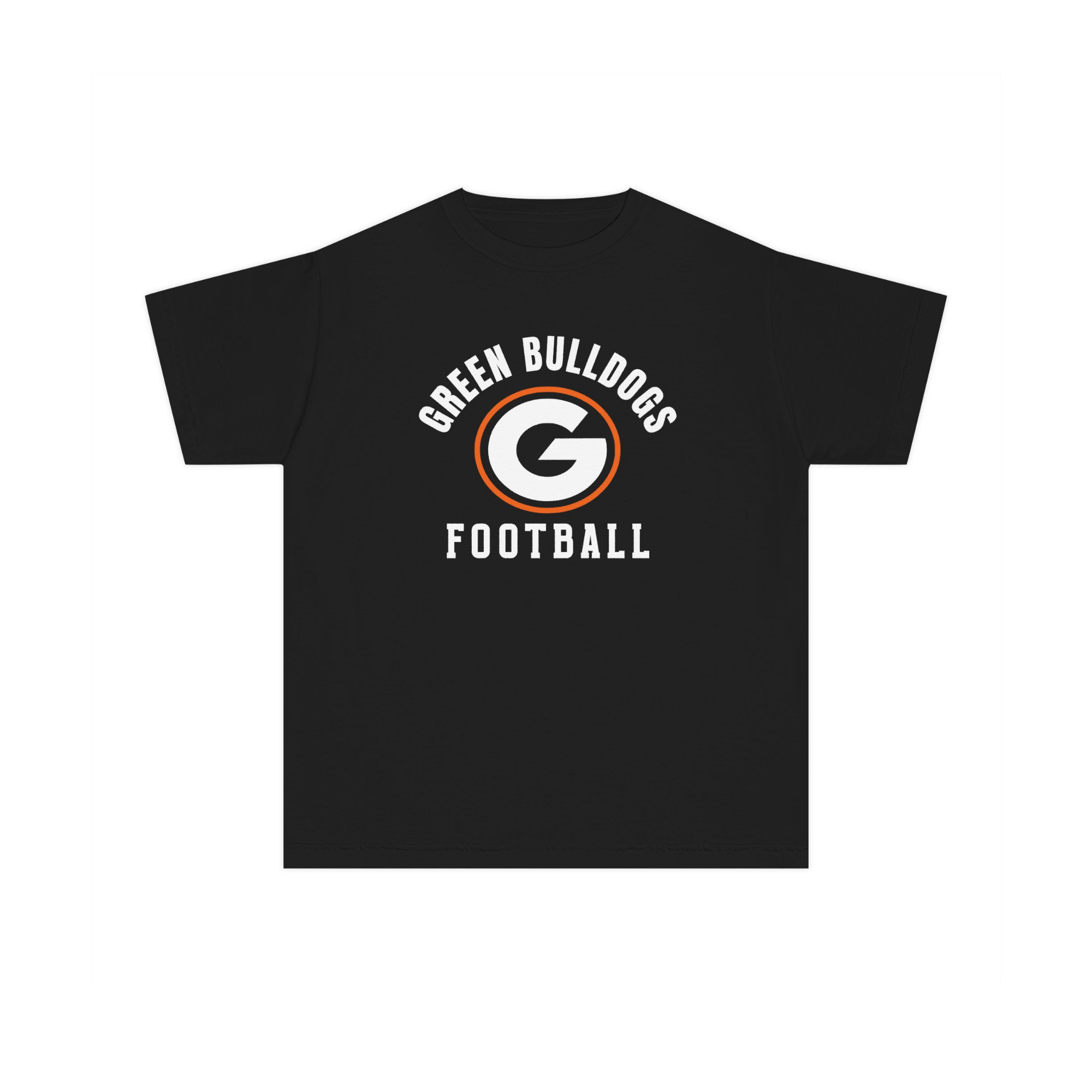 Green Bulldogs Football youth Comfort Colors tee in black