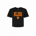 Green Bulldogs varsity paw Comfort Colors mid-crop tee in Black