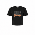 Green Bulldogs varsity script Comfort Colors mid-crop tee in Black