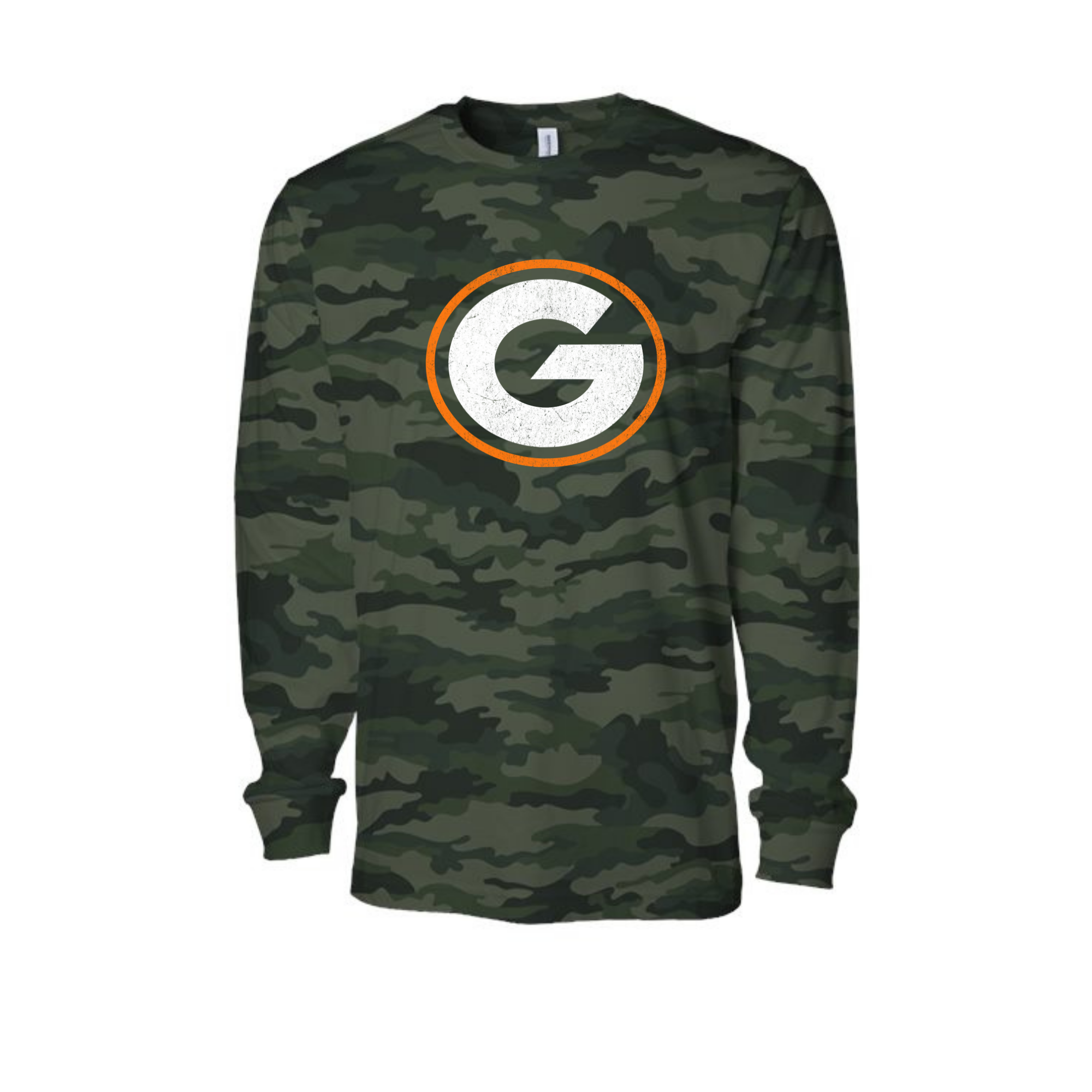 Green Bulldogs vintage G green camo long-sleeve shirt