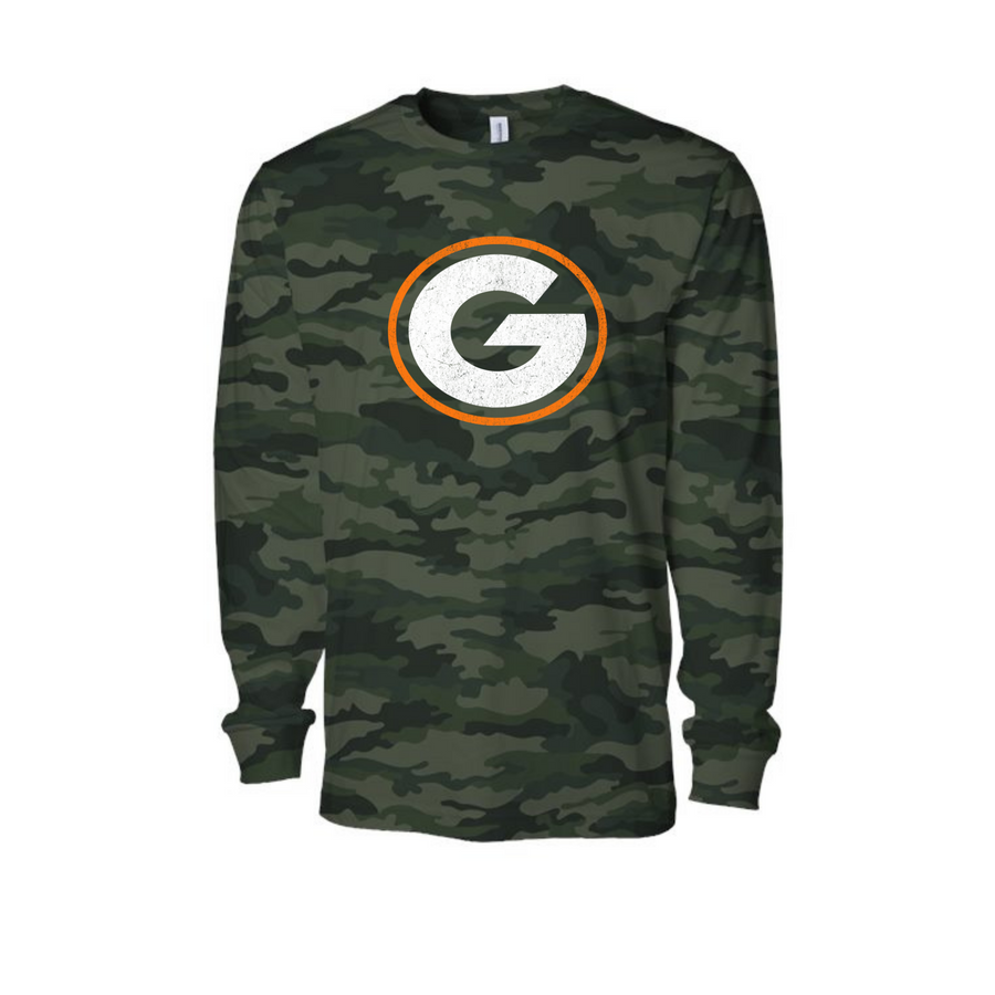 Green Bulldogs Vintage G Green Camo Long-Sleeve Tee