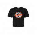 Green Bulldogs vintage oval Comfort Colors mid-crop tee in Black