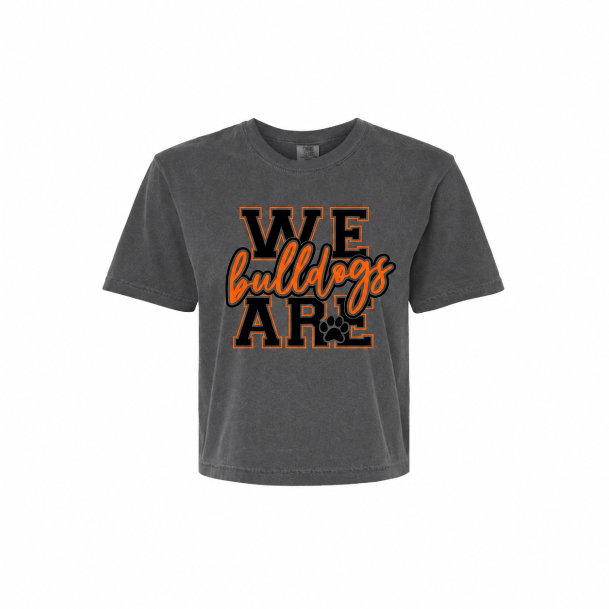 Green Bulldogs We Are Comfort Colors mid-crop tee in Pepper