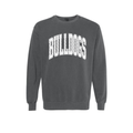 Green Bulldogs white polka dot Comfort Colors crewneck sweatshirt in Pepper