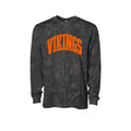Hoover Vikings black camo long sleeve with orange VIKINGS varsity graphic