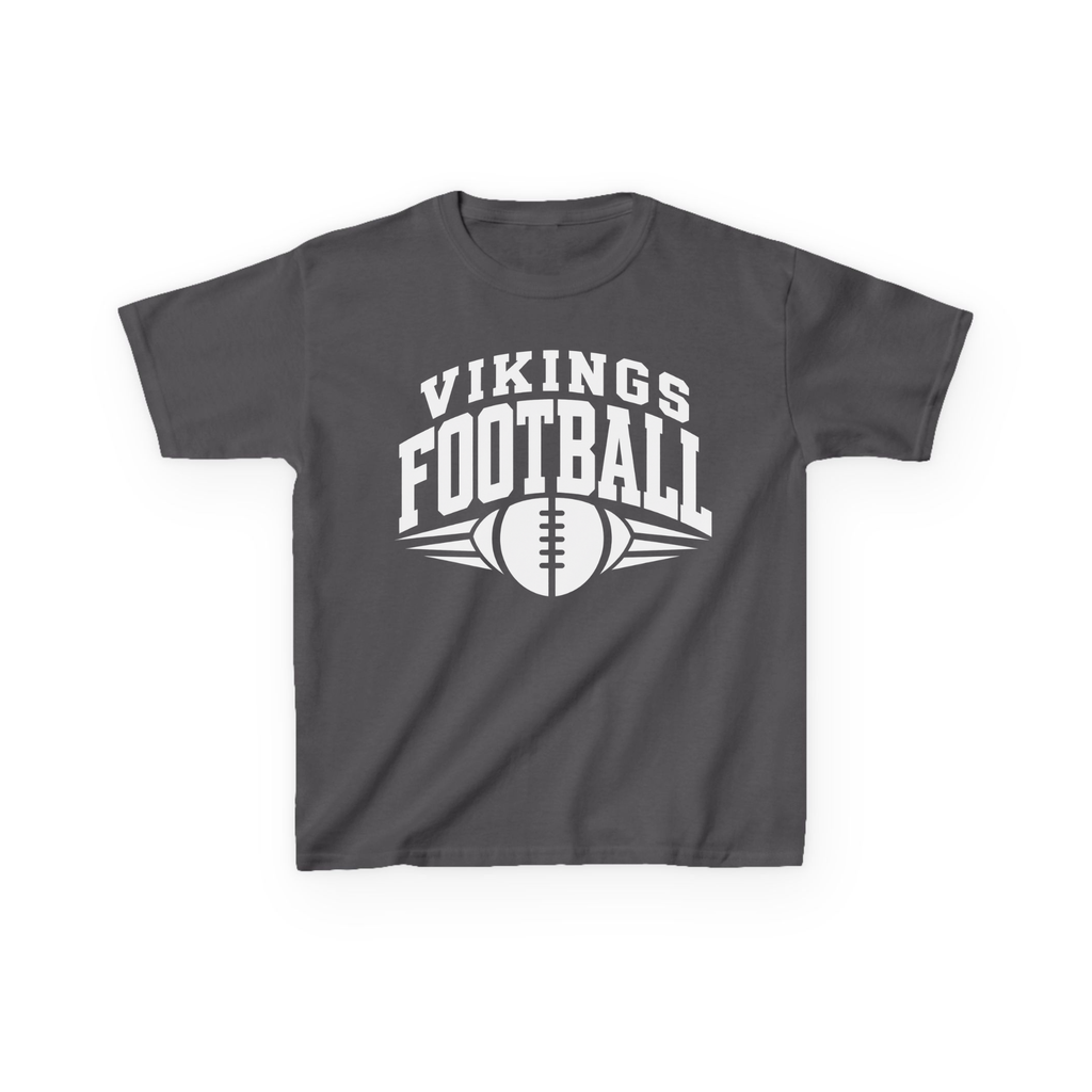 Hoover Vikings Football youth tee in dark heather with white graphic