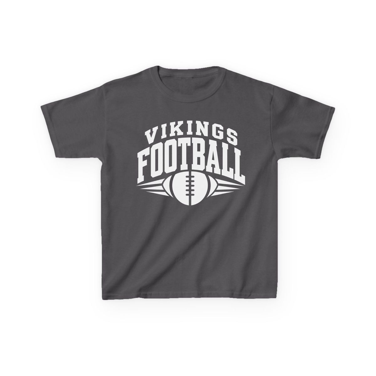 Hoover Vikings Football youth tee in dark heather with white graphic