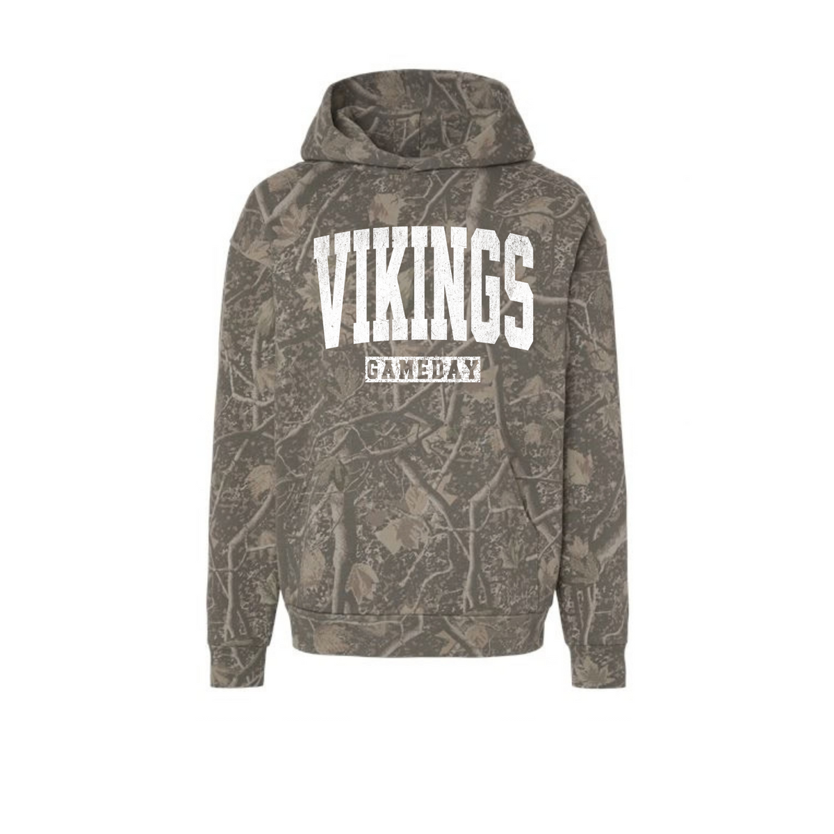 Hoover Vikings Gameday Deadwood Tree Camo heavyweight hoodie