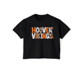 Black Hoover Vikings patchwork boxy cropped tee