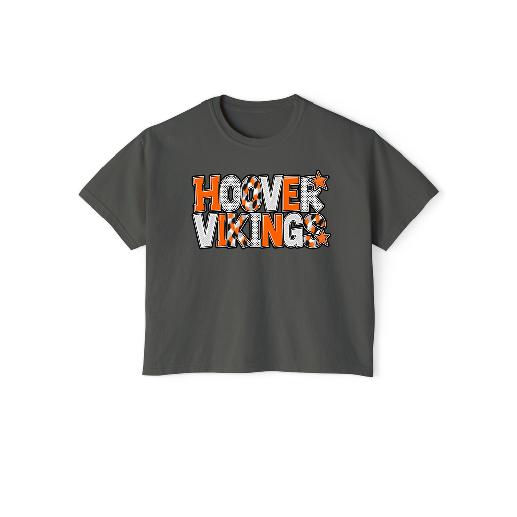 Pepper Hoover Vikings patchwork boxy cropped tee