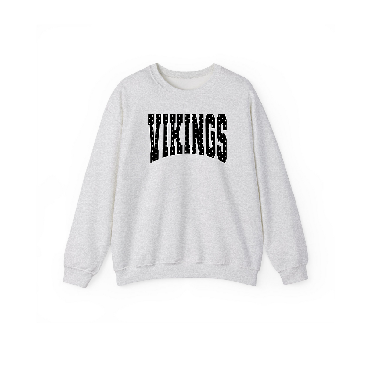 Hoover Vikings polka dot varsity crewneck sweatshirt in Ash Gray