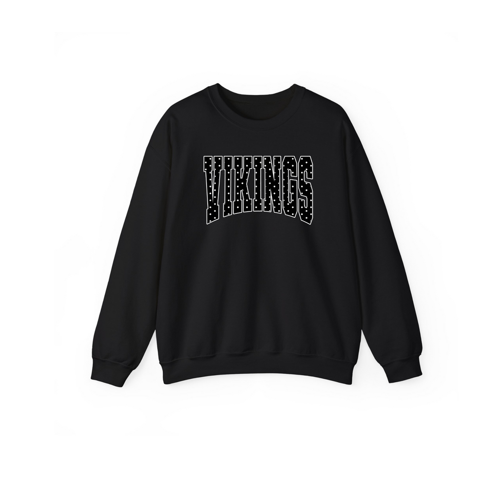 Hoover Vikings polka dot varsity crewneck sweatshirt in Black