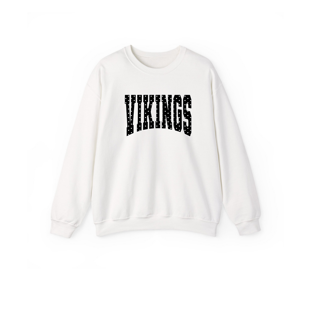 Hoover Vikings polka dot varsity crewneck sweatshirt in White