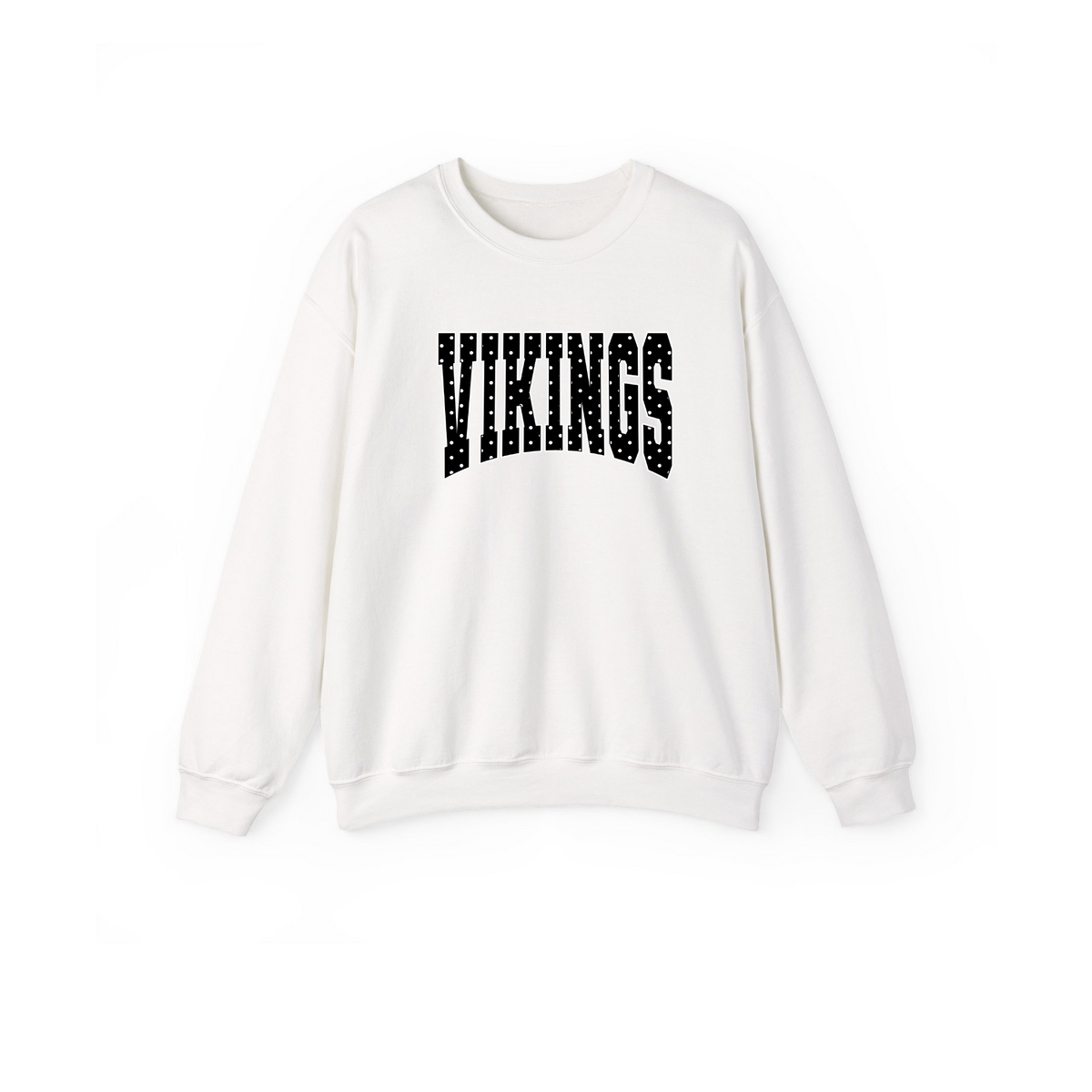 Hoover Vikings polka dot varsity crewneck sweatshirt in White