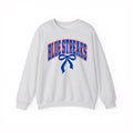 Lake Blue Streaks bow varsity ash gray Gildan crewneck sweatshirt
