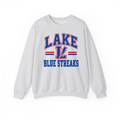 Lake Blue Streaks varsity lightning crewneck sweatshirt in ash gray