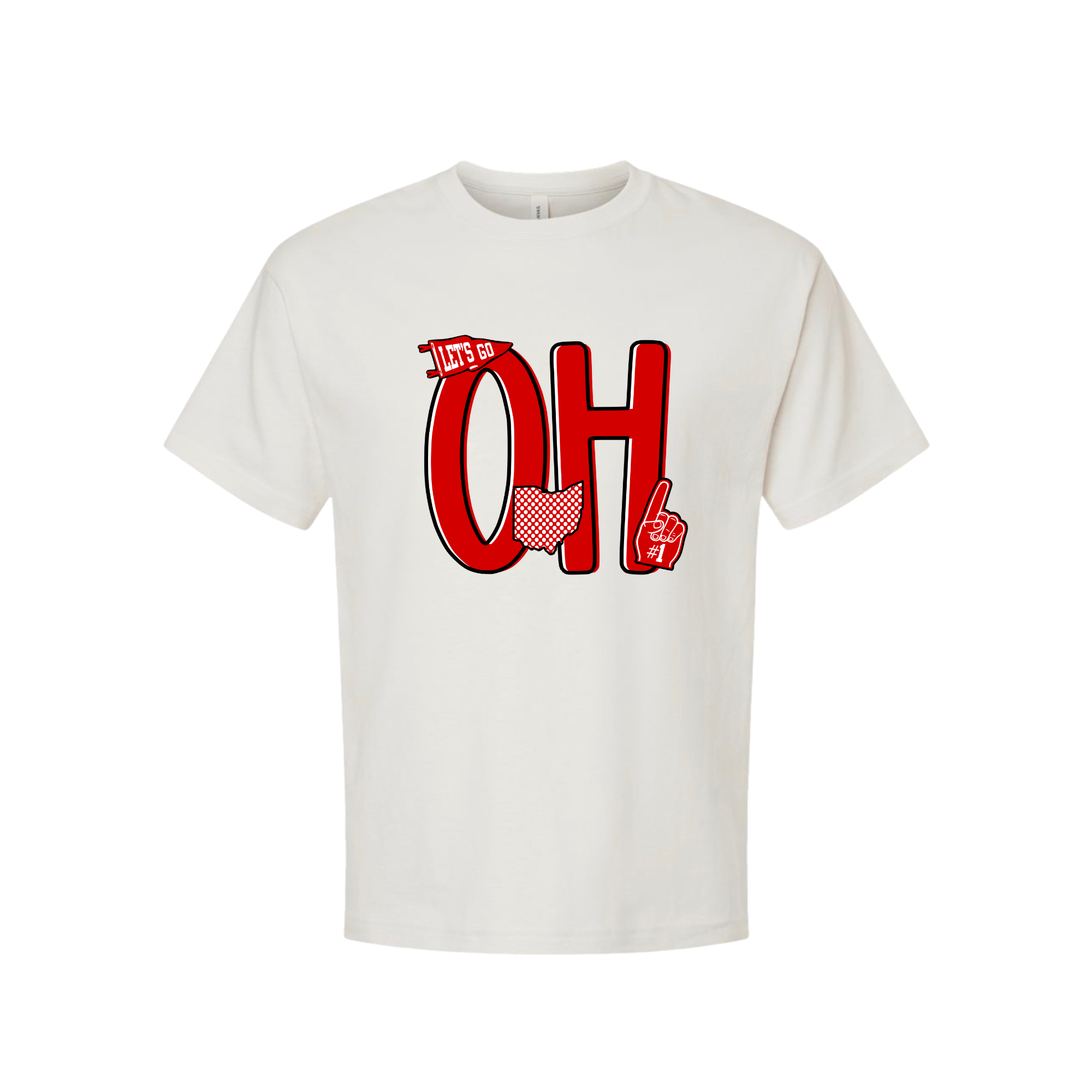 Let's Go OH heavyweight game day tee in Vintage White