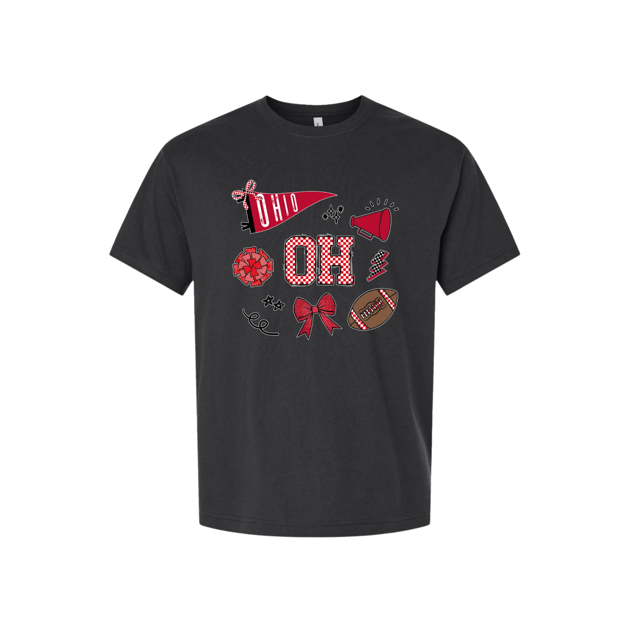 OH Game Day Collage heavyweight tee in dark gray