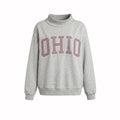 Heather gray OHIO varsity mock neck sweatshirt