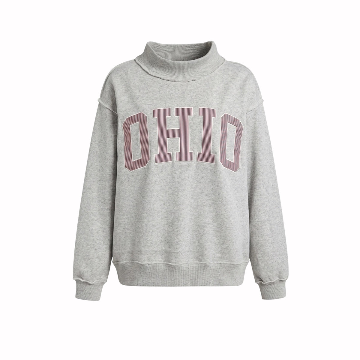 Heather gray OHIO varsity mock neck sweatshirt