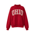 Red OHIO varsity mock neck sweatshirt