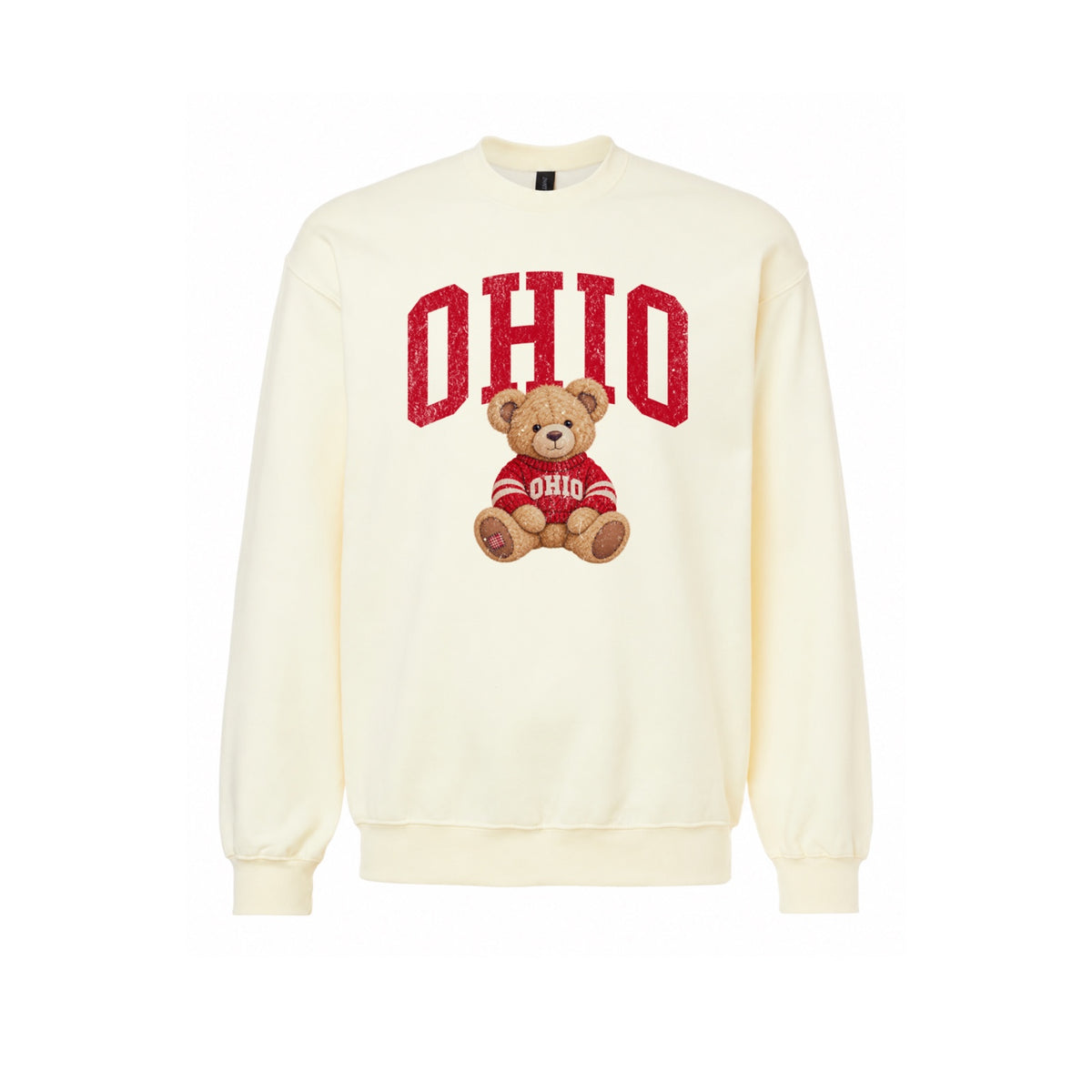 Vintage Ohio Teddy Bear Crewneck Sweatshirt in off white – product photo